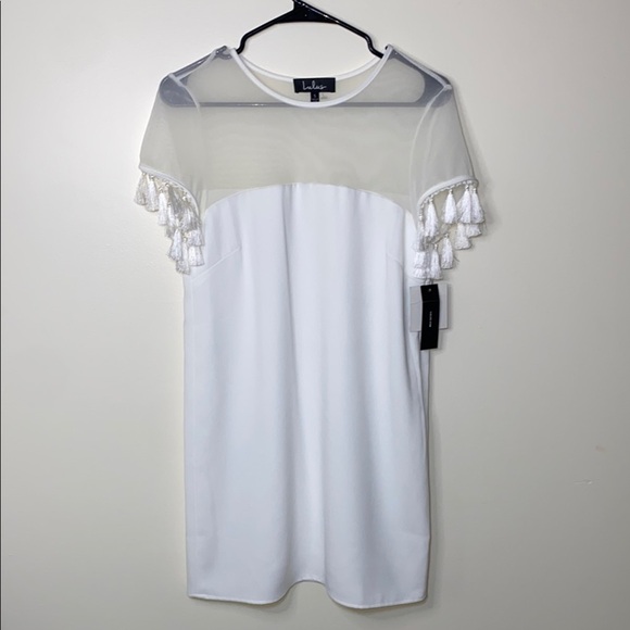 Lulu's White Flutter Sleeve Sheath Mini Dress - Picture 5 of 8